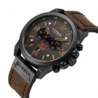 CURREN 8314 Male Calendar Watch Casual Leather Strap Quartz Wristwatch